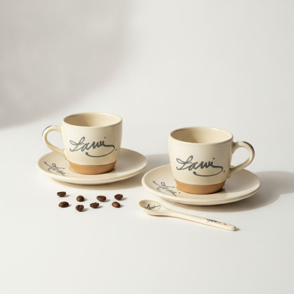 Seramik İmza Kahve Fincanı Seti